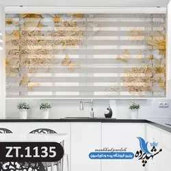 پرده زبرا تصویری چاپی طرح گل فانتزی کد ZT1135