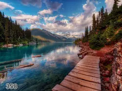 پرده لوردراپه تصویری طرح طبیعت دریاچه کد 358