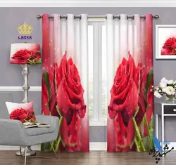 پرده پانچ طرح گل رز بزرگ کد S8038