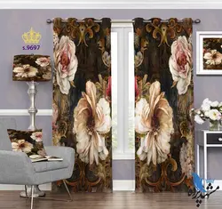 پرده پانچ طرح نقاشی کلاسیک گل کد s9697