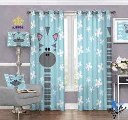 پرده پانچ کودک طرح زرافه فانتزی کد S8904