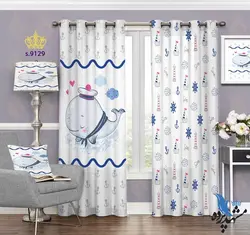 پرده پانچ کودک طرح کوسه کلاهدار کد S9129