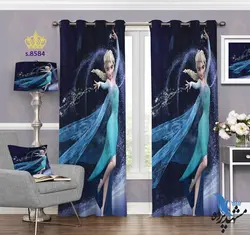 پرده پانچ دخترانه طرح کارتون یخزده کد S8584