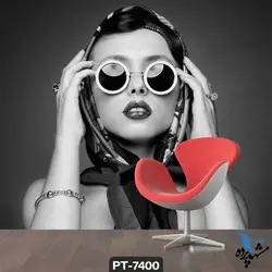 پوستر دیواری طرح چهره دختر با روسری سیاه سفید کد PT-7400