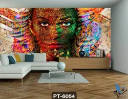 پوستر دیواری طرح چهره زن نستعلیق کد PT-6054