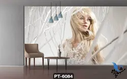 پوستر دیواری طرح چهره زن کد PT-6084