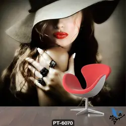 پوستر دیواری طرح چهره زن کلاه دار کد PT-6070