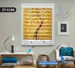 پرده زبرا تصویری چاپی طرح فانتزی شکوفه های بهاری کد ZT5196