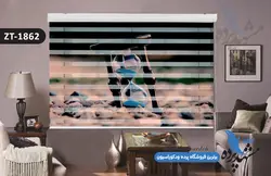 پرده زبرا تصویری چاپی طرح ساعت شنی کد ZT1862