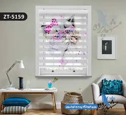 پرده زبرا تصویری چاپی طرح گربه ملوس کد ZT5159