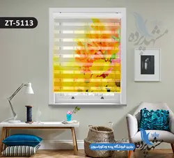 پرده زبرا تصویری چاپی طرح نقاشی گلها کد ZT5113