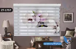 پرده زبرا تصویری چاپی طرح گل سه بعدی کد ZT1757