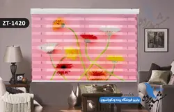 پرده زبرا تصویری چاپی طرح گل فانتزی کد ZT1420