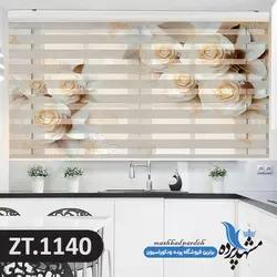 پرده زبرا تصویری چاپی طرح فانتزی گل سه بعدی کد ZT1140