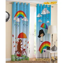 پرده تصویری پانچ کودک طرح دختر و خرس کد P577