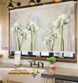 پرده شید رول تصویری طرح گل کد 539