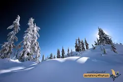 پرده زبرا تصویری چاپی طرح منظره کوهستان برفی کد 1056