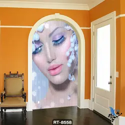 پرده شرشره تصویری طرح زن آرایش کرده RT8558