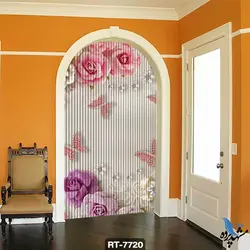 پرده ریسه شرشره تصویری طرح گل و پروانه کد RT7720