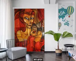 پرده شرشره تصویری طرح فانتزی زن RT8731