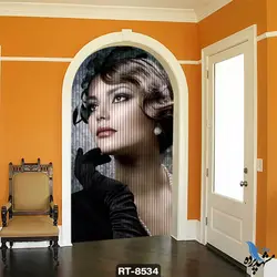 پرده شرشره تصویری طرح زن آرایش کرده RT8534
