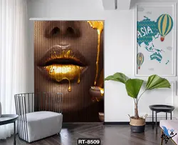 پرده شرشره تصویری طرح زن برنزه RT8509