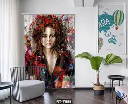 پرده شرشره تصویری طرح نقاشی زن RT7885