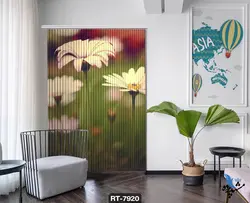 پرده شرشره تصویری طرح گل RT7920