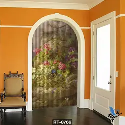 پرده شرشره تصویری طرح نقاشی گل و صخره RT8766