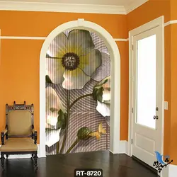 پرده شرشره تصویری طرح گل و پروانه RT8720