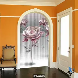 پرده شرشره تصویری طرح گل تزئینی RT8705
