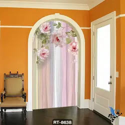 پرده شرشره تصویری طرح نقاشی گل و برگ  RT8638