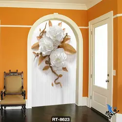 پرده شرشره تصویری طرح گل و برگ RT8623