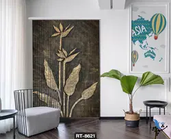 پرده شرشره تصویری طرح برگ RT8621