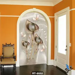 پرده شرشره تصویری طرح گل و پروانه تزئینی RT8552