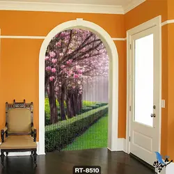 پرده شرشره تصویری طرح درخت و چمن  RT8510