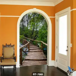 پرده شرشره تصویری طرح پل چوبی و دریاچه RT7991