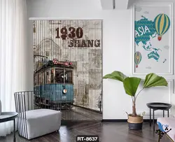 پرده شرشره تصویری طرح قطار شانگهای RT8637