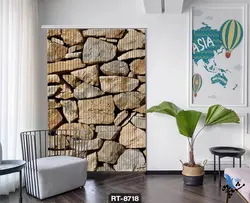 پرده شرشره تصویری طرح سنگ  RT8718