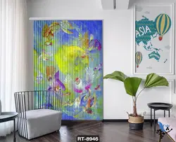 پرده شرشره تصویری طرح نقاشی مینیاتوری پرندگان RT8946
