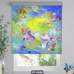 پرده شید رول تصویری طرح نقاشی مدرن پرندگان کد ST9369