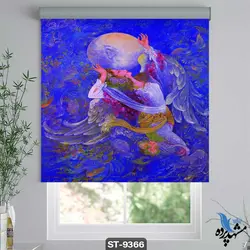 پرده شید رول تصویری طرح نقاشی مینیاتوری زن و ماه کد ST9366