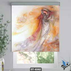 پرده شیدرول تصویری طرح نقاشی مینیاتوری زنی میان ابرها کد ST9362