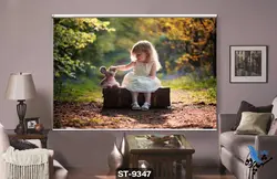 پرده شید رول تصویری طرح دختربچه و عروسک کد ST9347