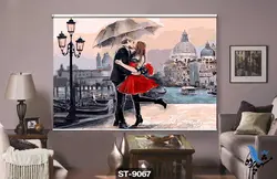 پرده شید رول تصویری طرح نقاشی مدرن عاشقانه کدST9067