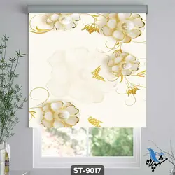 پرده شید رول تصویری طرح گل کد ST9017