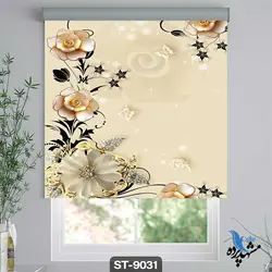 پرده شید رول تصویری طرح سه بعدی گل کد ST9031