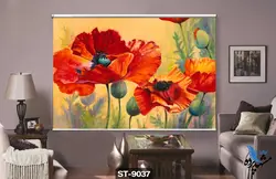 پرده شید رول تصویری طرح گل کد ST9037