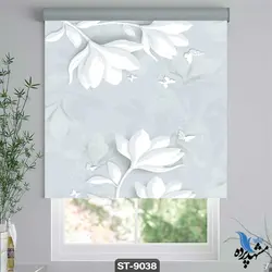 پرده شید رول تصویری طرح سه بعدی گل کد ST9038