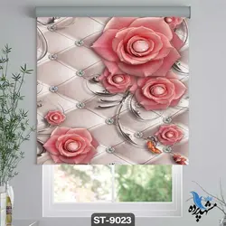 پرده شید رول تصویری طرح سه بعدی گل رز کد ST9023